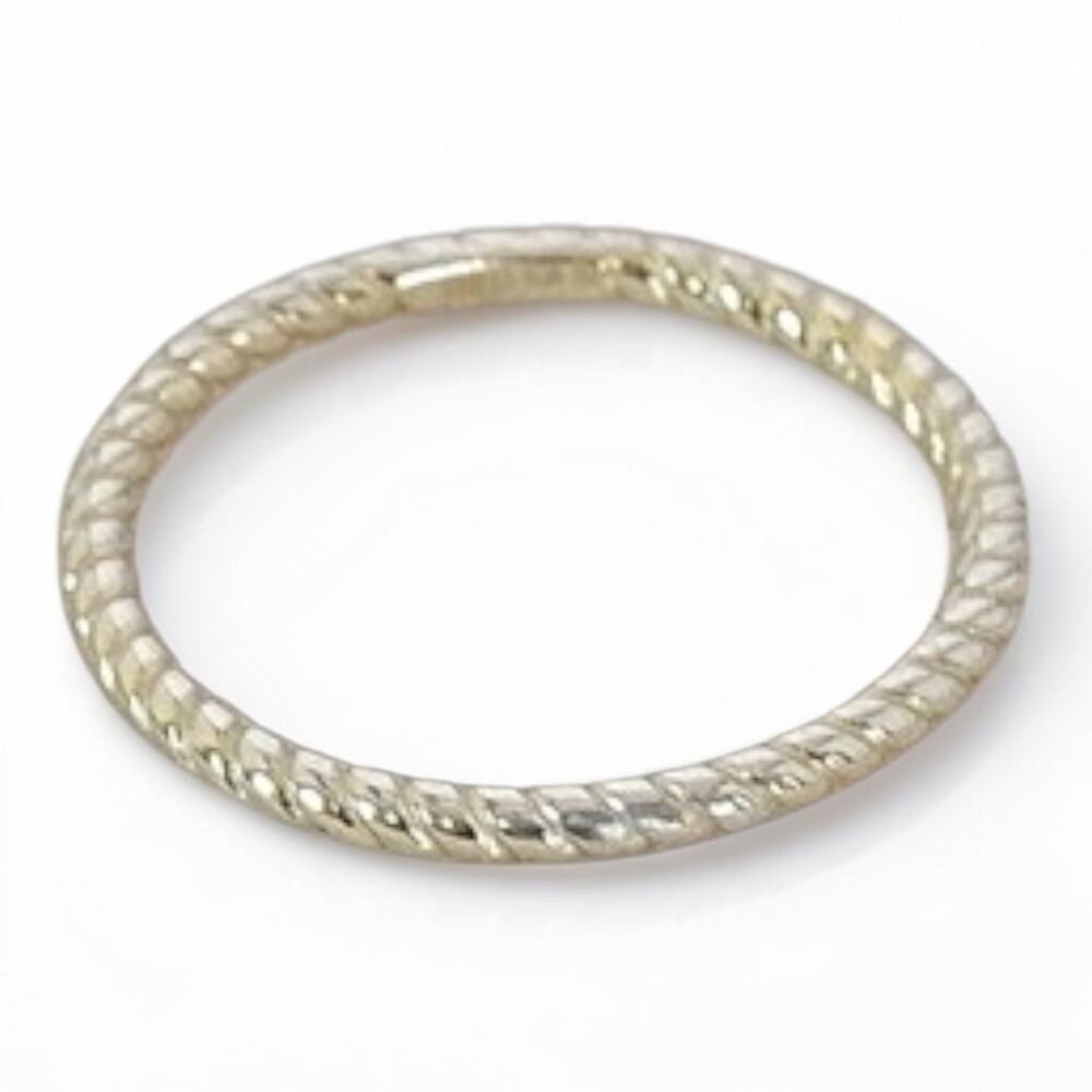 Vintage 925 Sterling Silver Gold Plated Twist Band Stacking Ring Dainty SZ 6.75